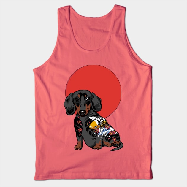 Yakuza Dachshund Tank Top by huebucket